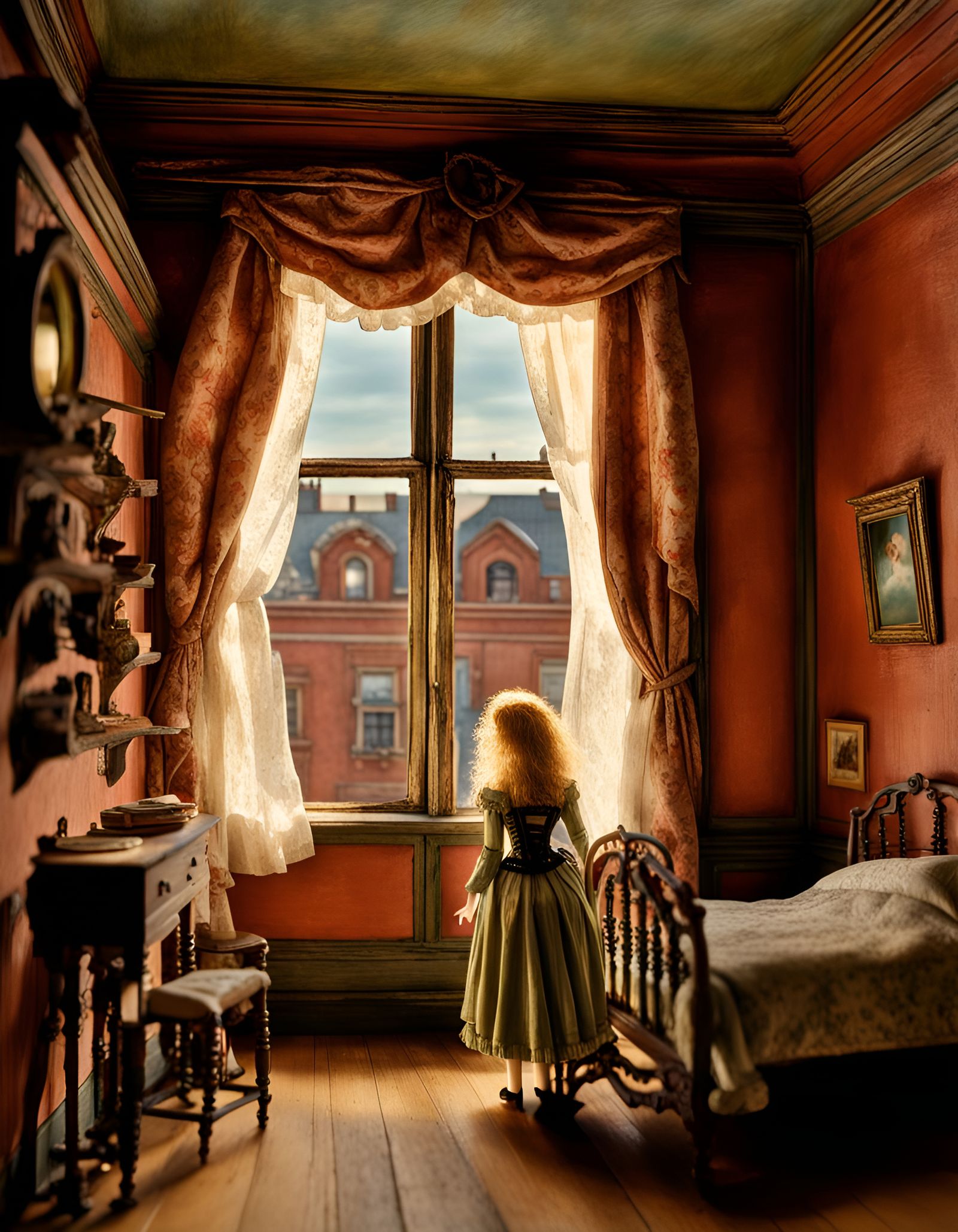 Dollhouse Bordello with Giant Eye Outside Window