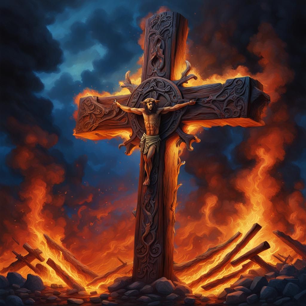 Fiery Cross at Daybreak: Matte Painting