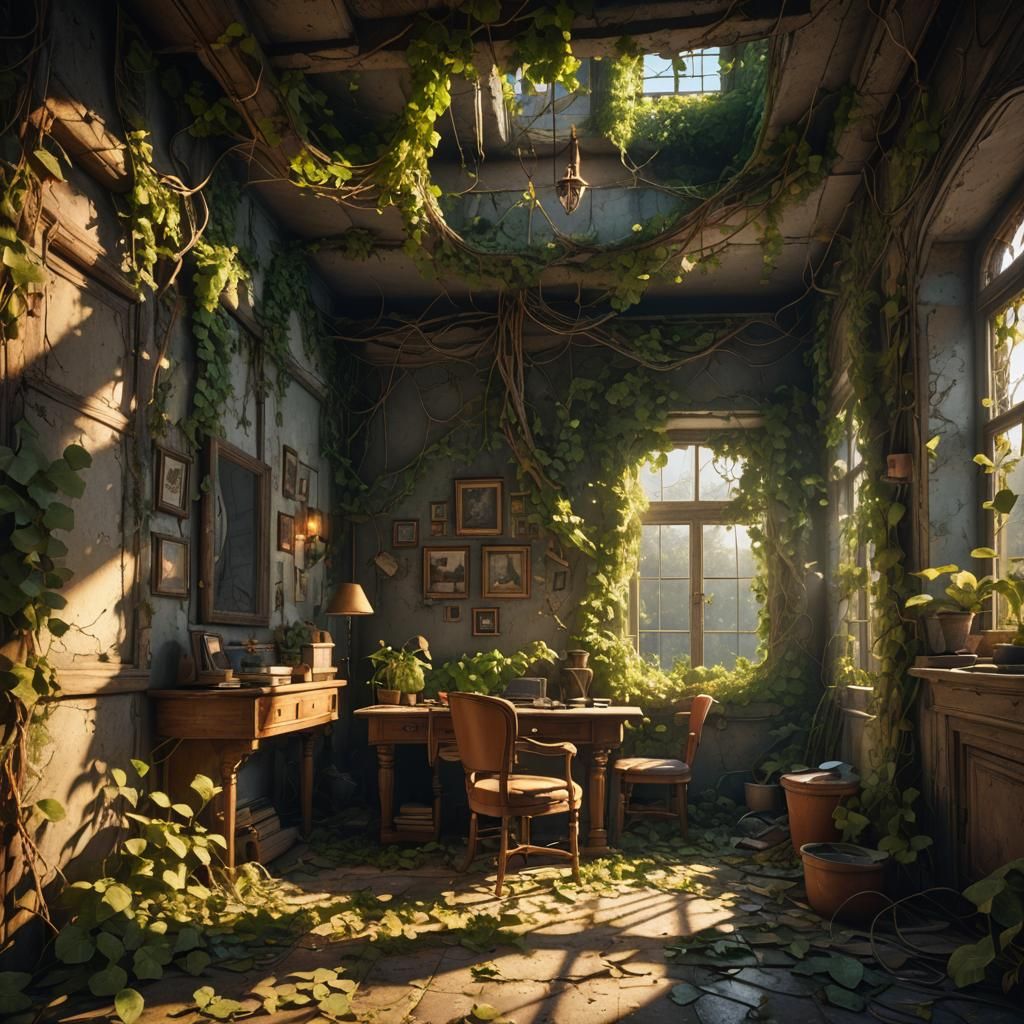 Abandoned House in 3D Game Cinematic Style