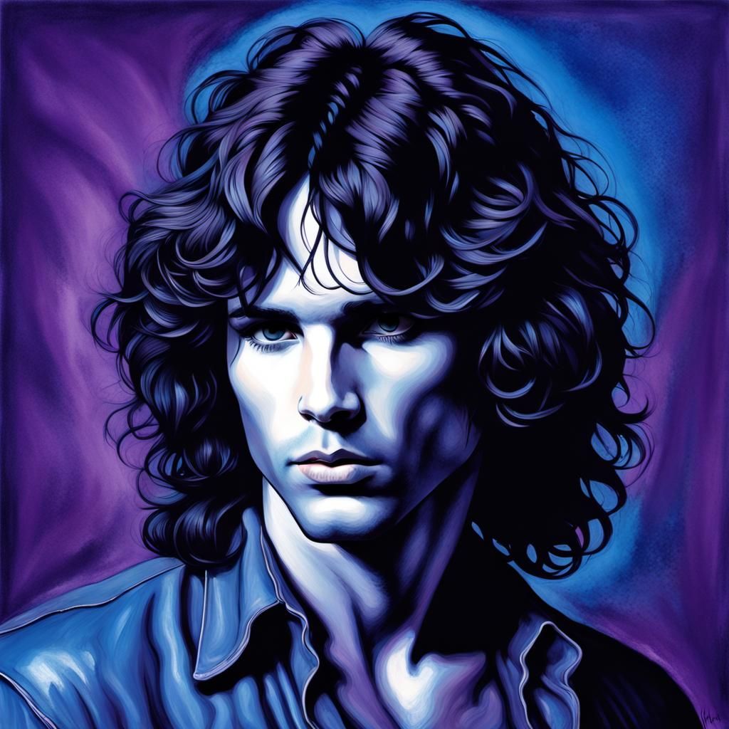 Charcoal Portrait of a Man with Intense Gaze