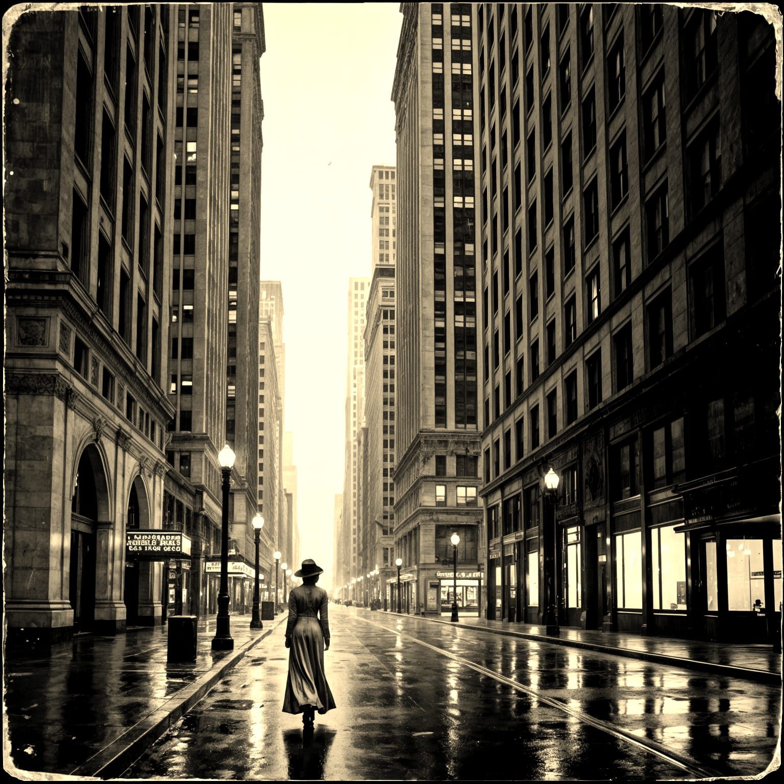 1920s Chicago Noir Film Cityscape