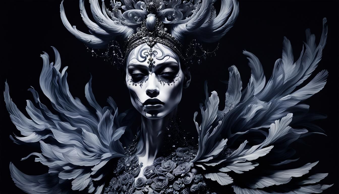 Saint of Shadows Chalk Art in Nick Knight Style