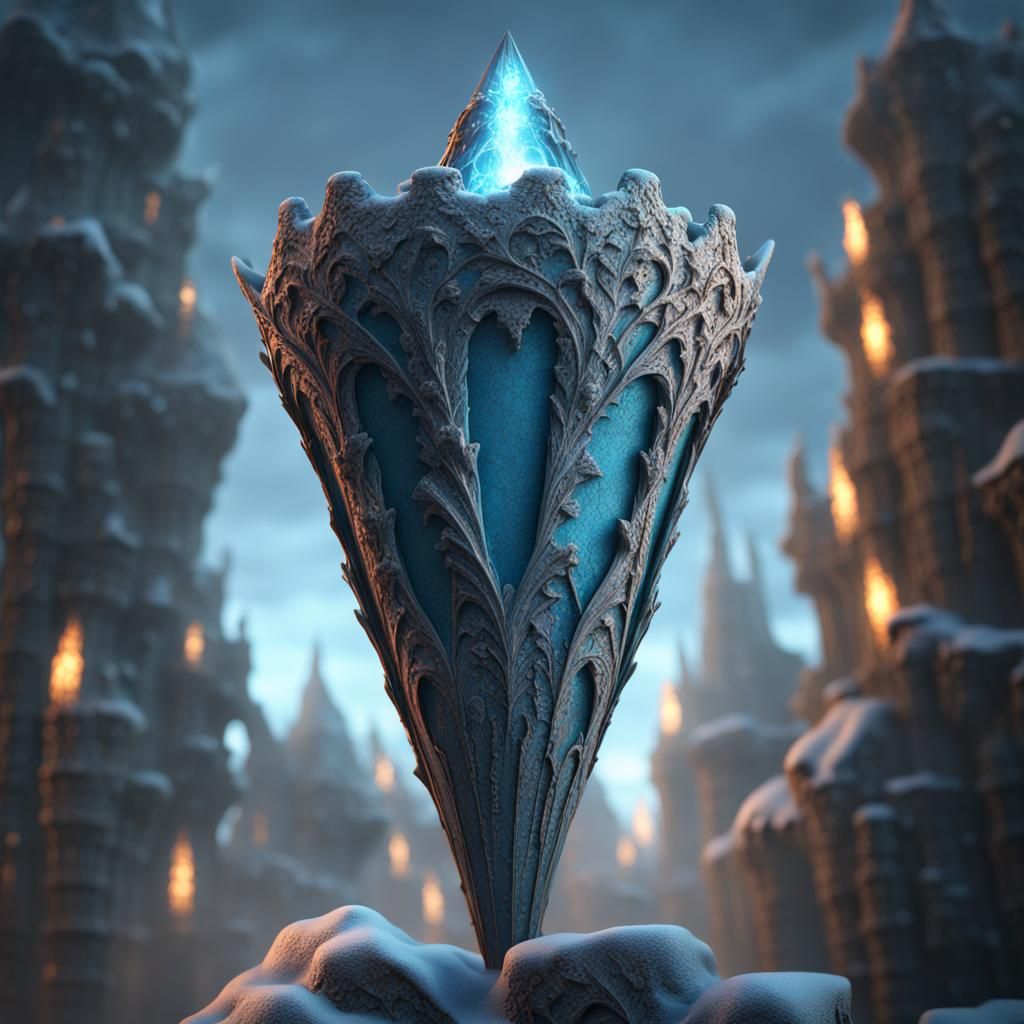Cone of Frost Ray Magic: Detailed Fantasy Art