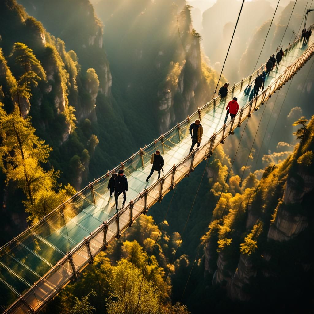 Glass Bridge Over Zhangjiajie Canyon: National Geographic St...