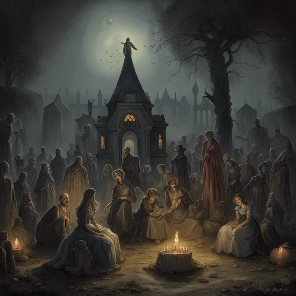 Creepy Birthday Celebration in a Haunted Cemetery