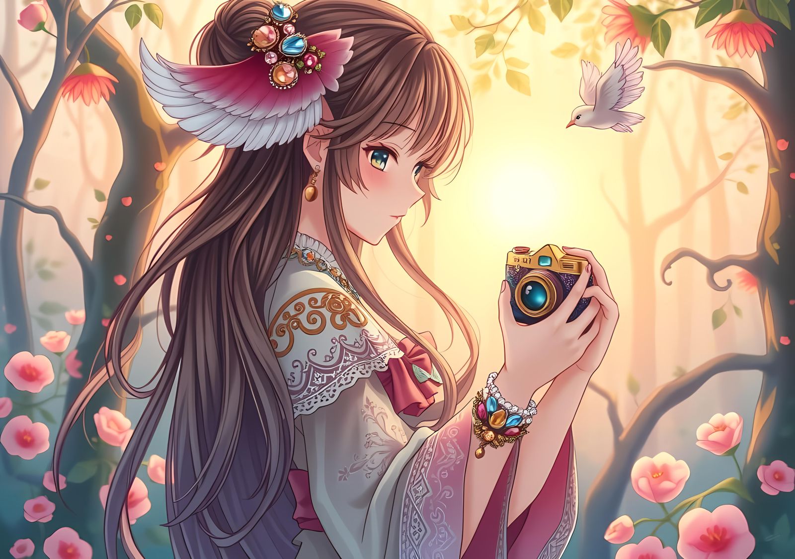 Anime Fantasy Girl Discovers Camera