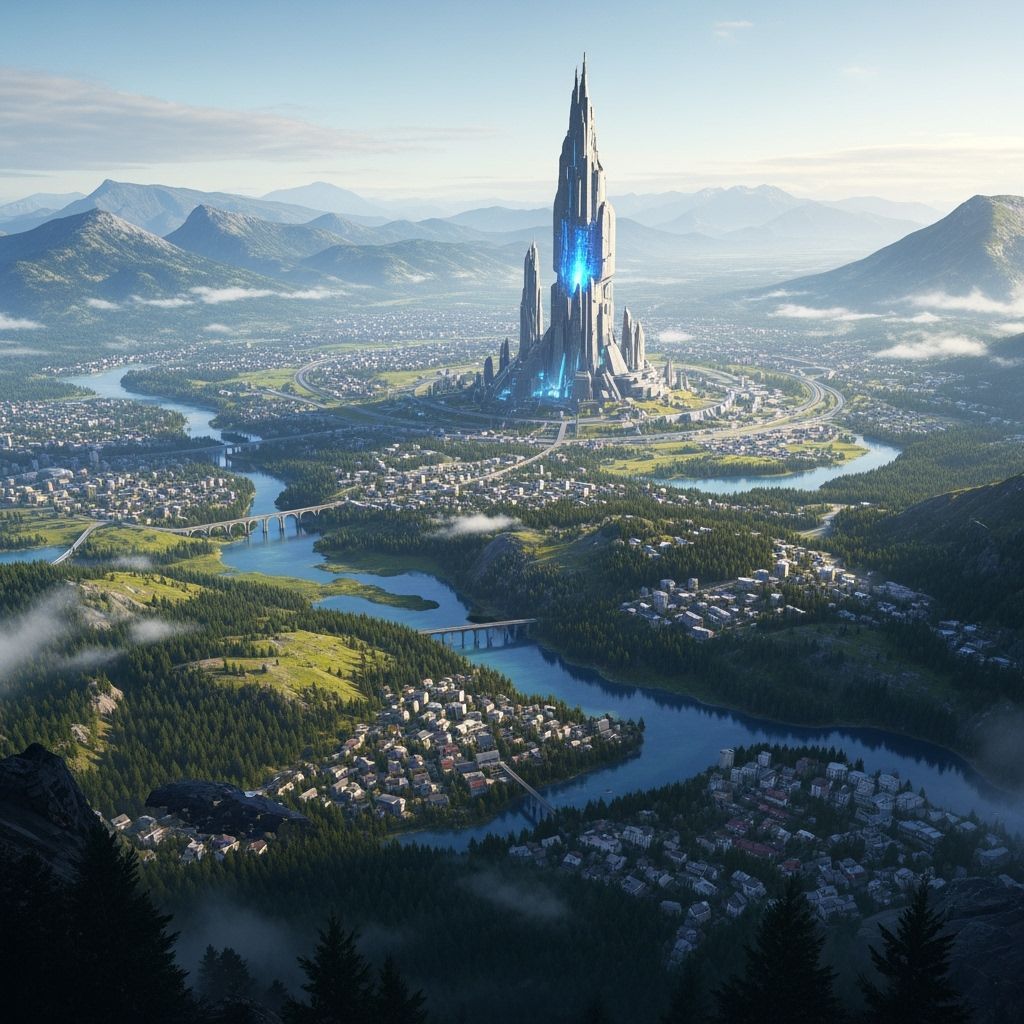 Futuristic Underearth Cities with Technomagic and Mechas