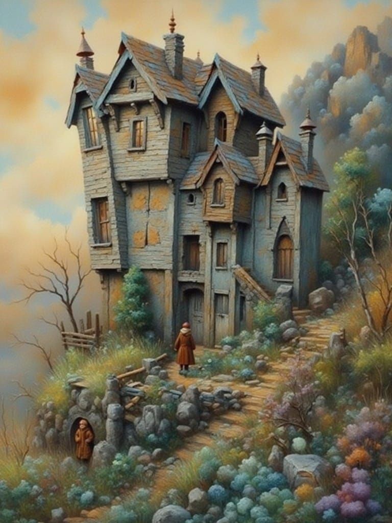 Whimsical Fairy Tale House Illustration