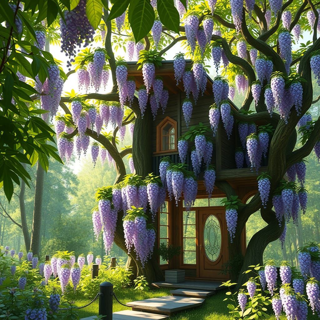 Magical Forest House in 3D Rendered Fantasy Art