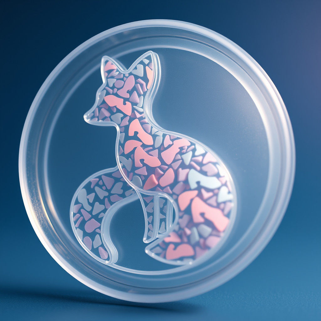 Pastel Fox in Translucent Gel Mold: Dreamlike Art