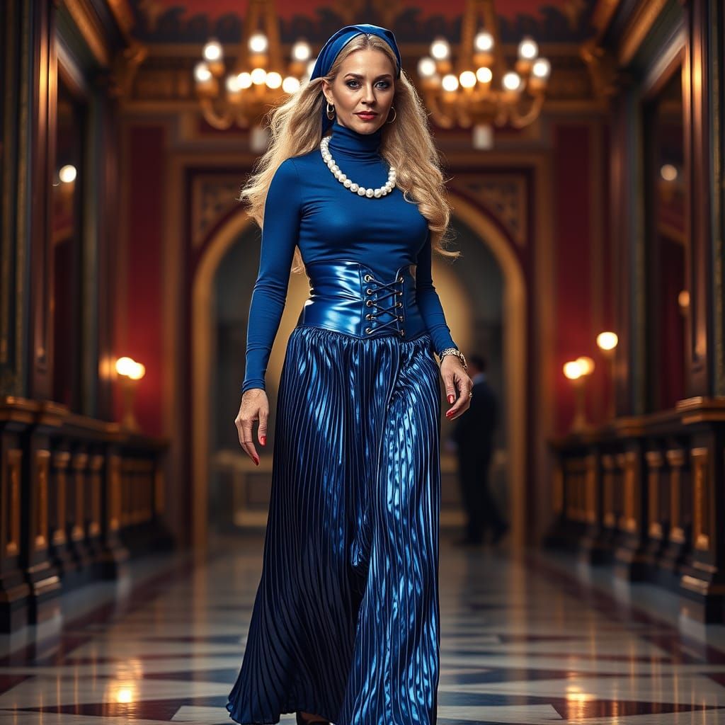 Elegant Woman in High Fashion Inspired by Testino