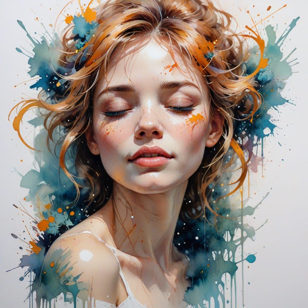 Dreamy Lullaby Scene in Whimsical Watercolour