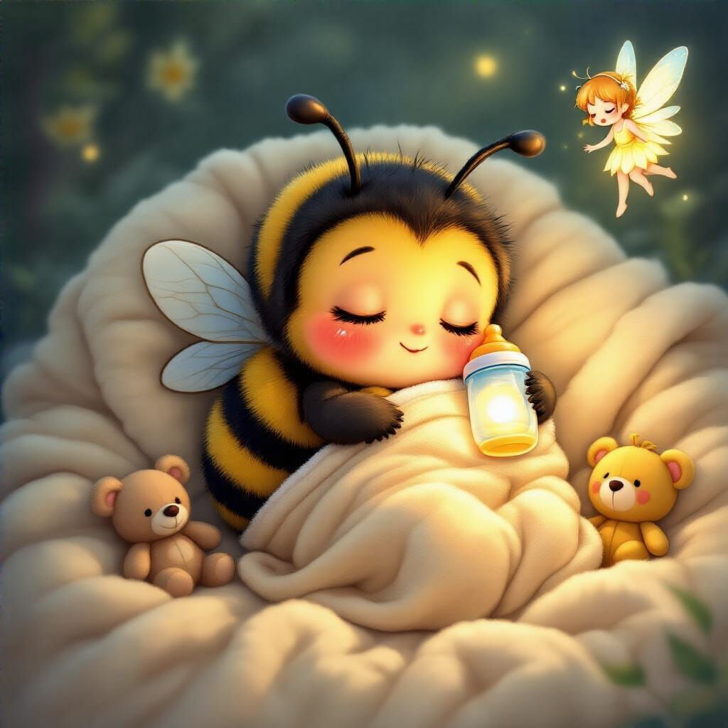 Sweet Baby Bumble Bee in Anime Style