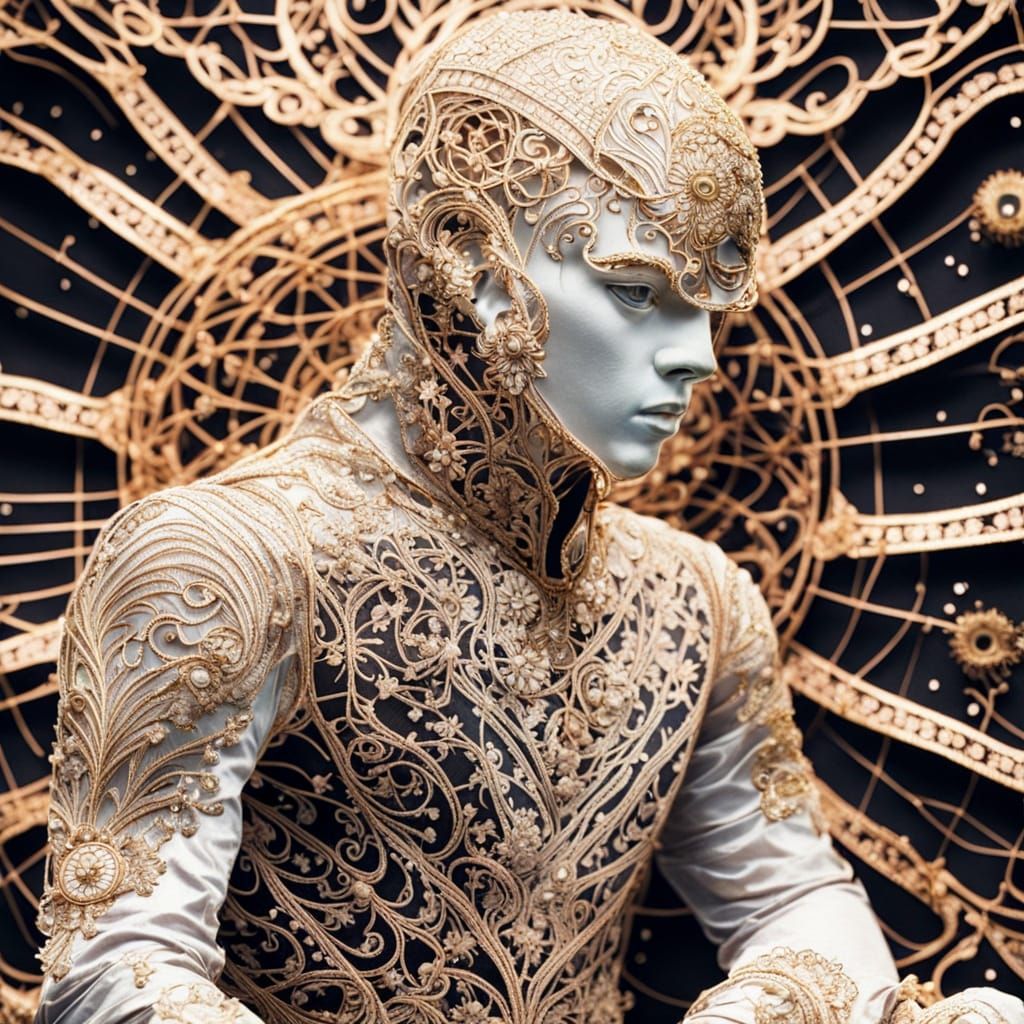 Intricate Lace Circuitry in Astral Fashion