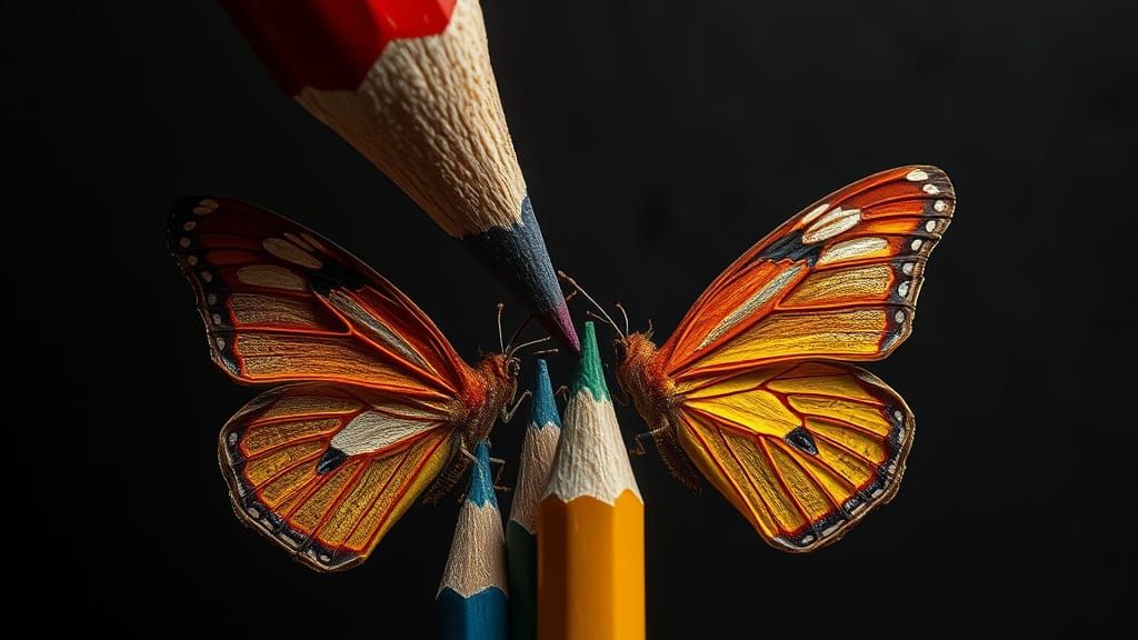 Metamorphosis of Pencil Shavings into Butterflies