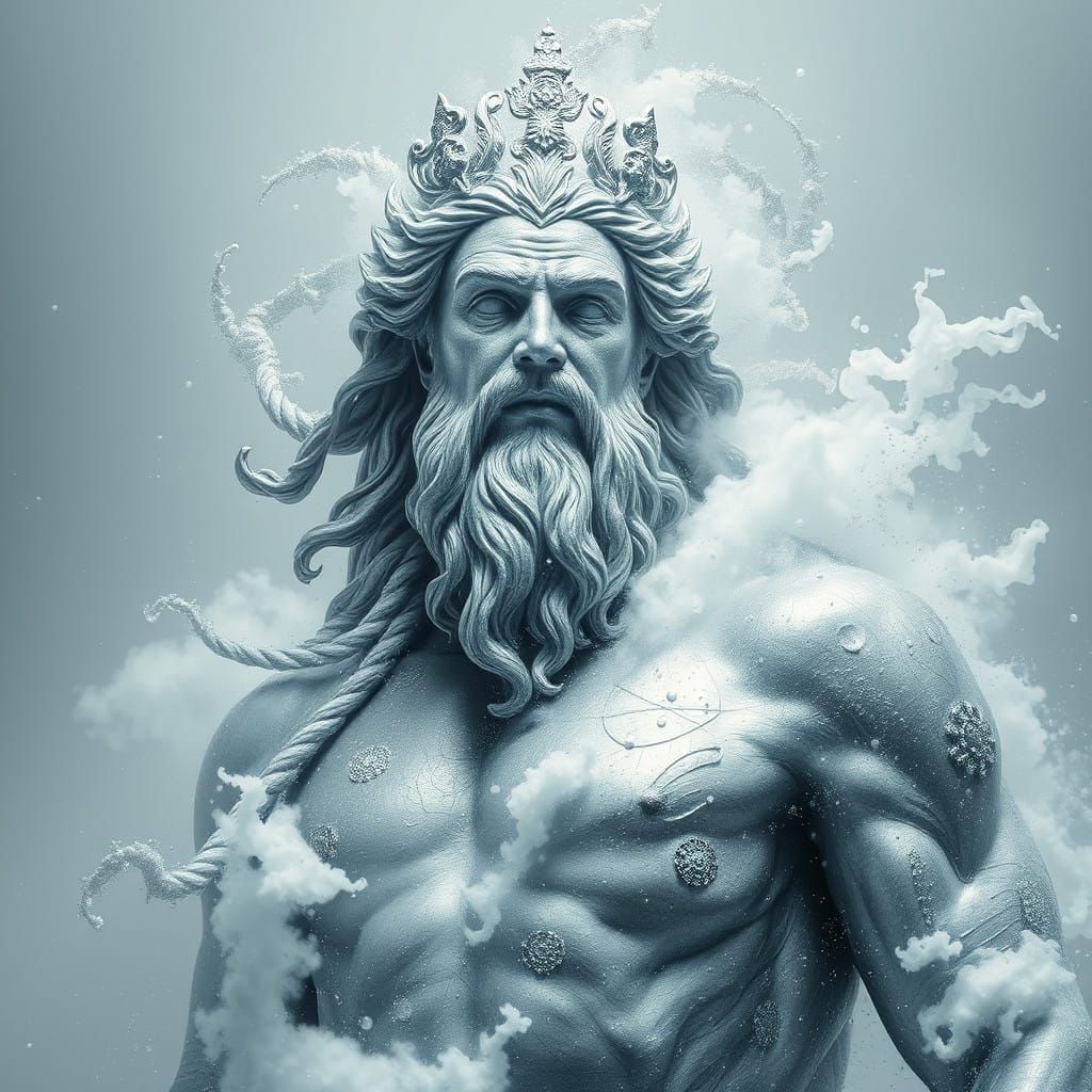 Majestic God Disintegrating into Ethereal Void