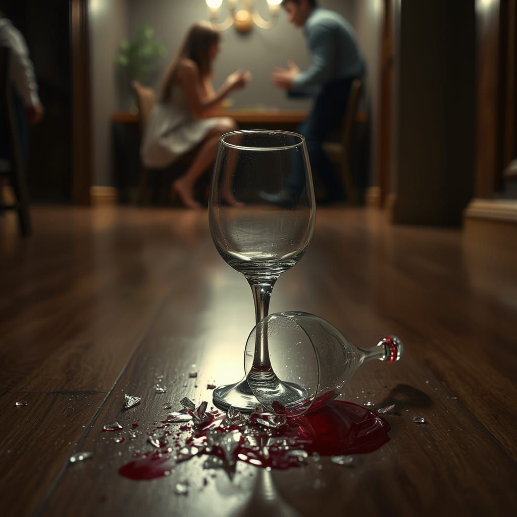 Tense Argument in a Wine-Stained Moment