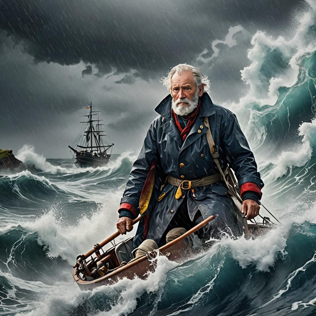 Marinheiro num mar revolto