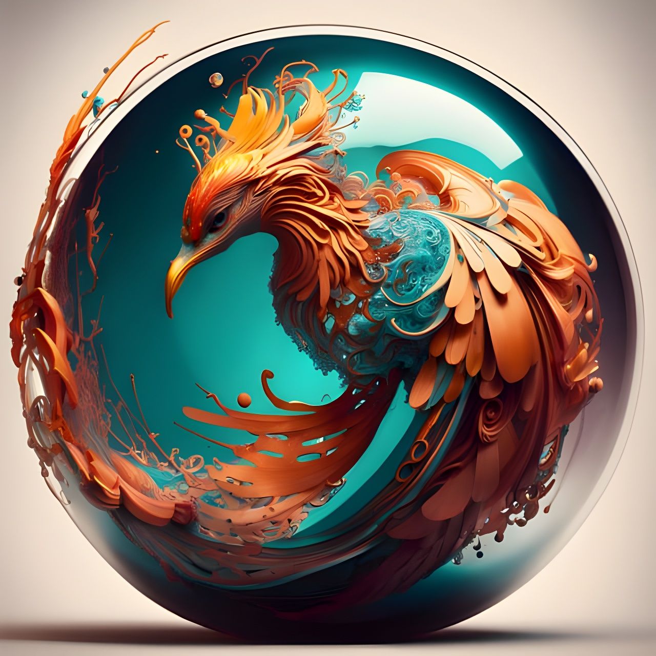 Phoenix Enclosed in a Glass Sphere