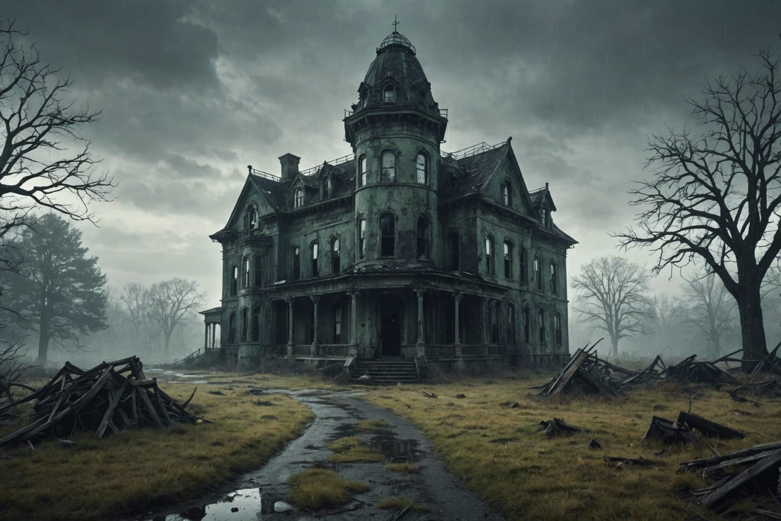 Eerie Cthulhu Asylum on a Hill