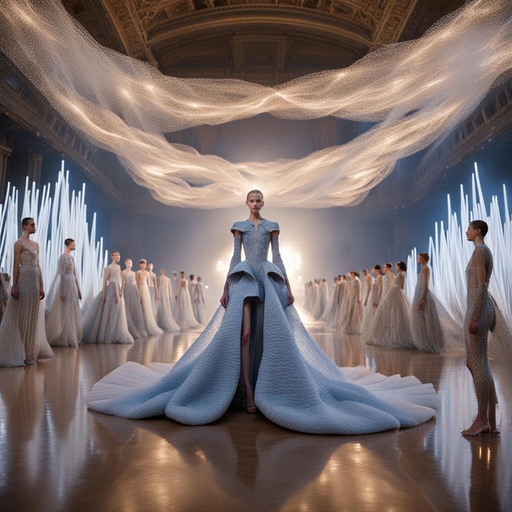 Cinematic Fashion Show with Shimmering Princess Dresses