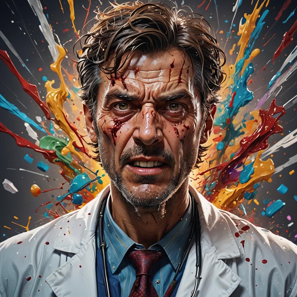 Hyperrealistic Crazy Doctor Concept Art