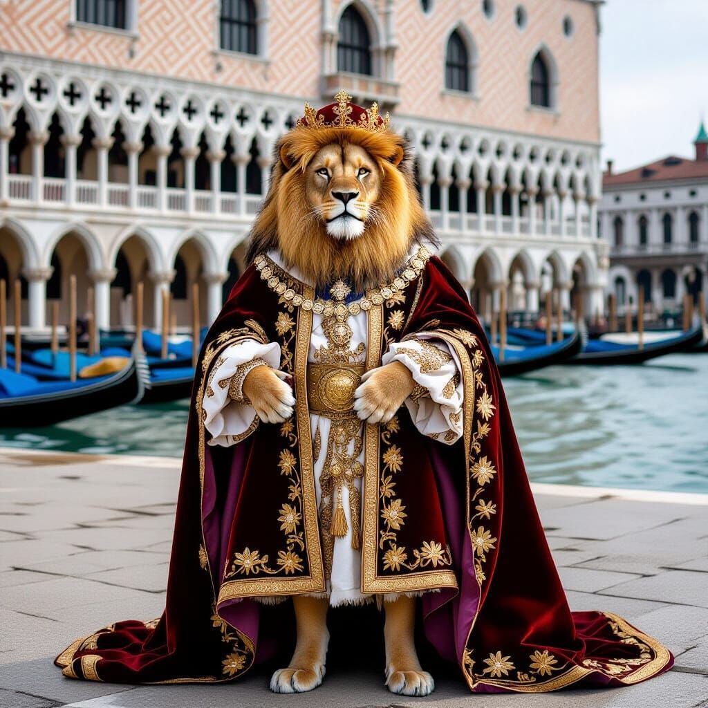 Lion as Doge in Renaissance Venice, Baroque Style
