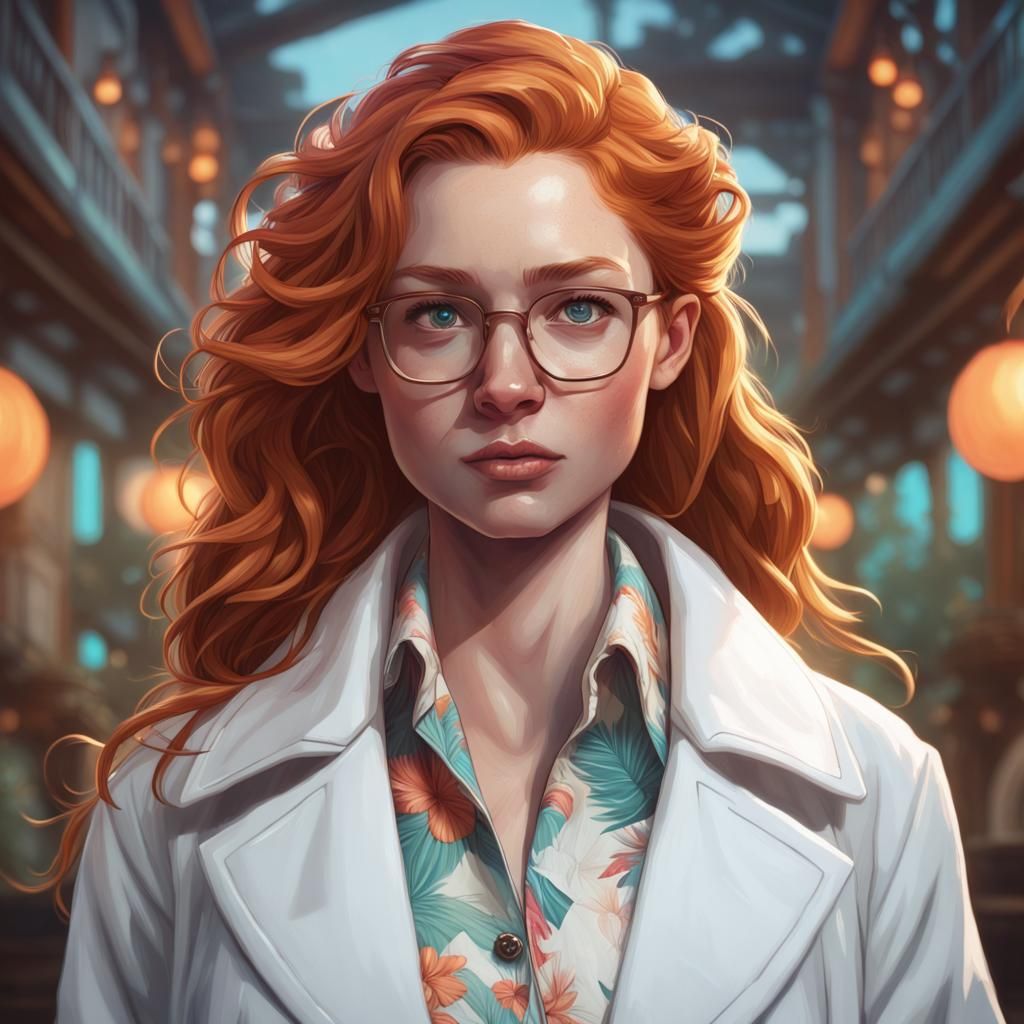 Ginger Woman Portrait in Artgerm Style
