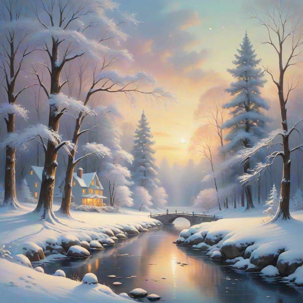 Winter Wonderland in Golden Hour Light