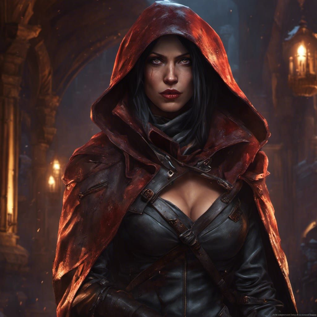 Hooded Thief Portrait in Dark Fantasy Style