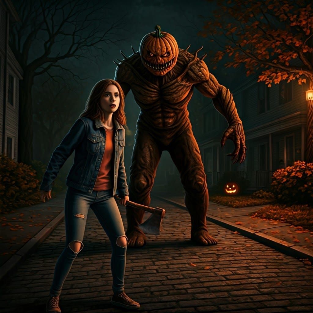 Pumpkinhead Confrontation on Halloween Night