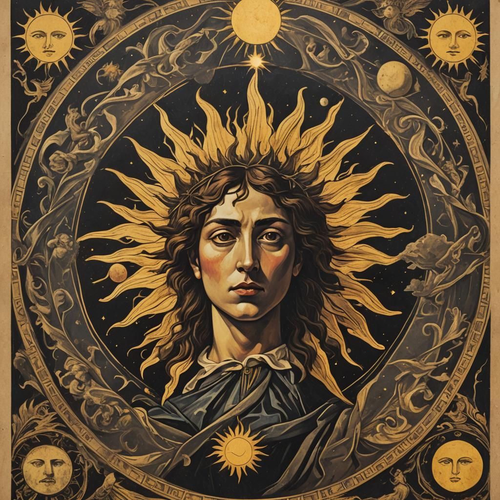 Tarot Card: The Sun in Caravaggio Style