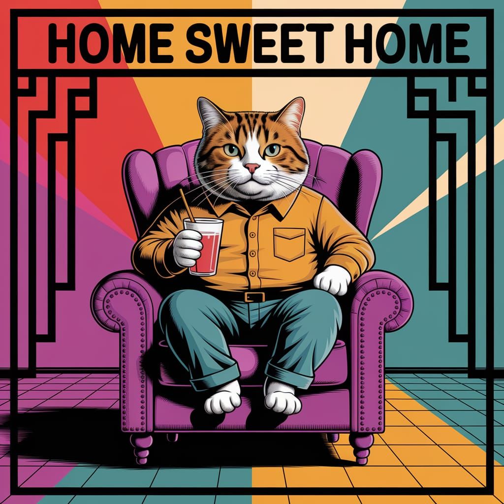 Cat in Armchair: Pop Art