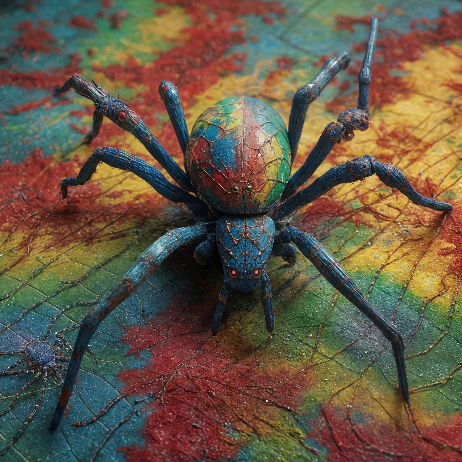 Tie-Dyed Spider in Cinematic Realism