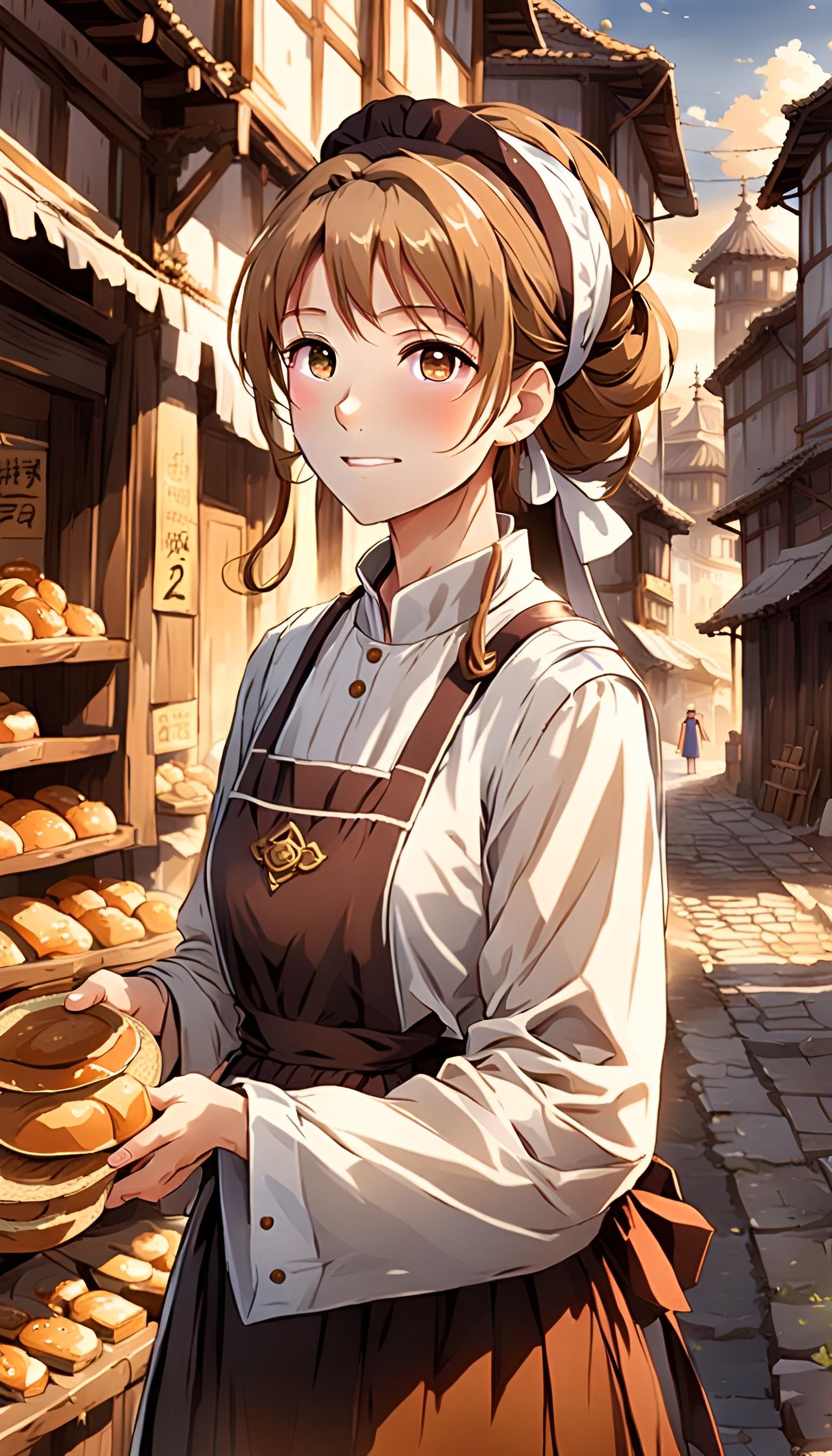 Anime Byzantine Lady Baker in Medieval Dress
