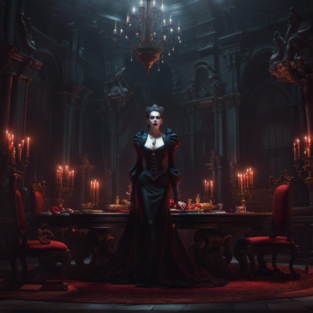 Vampire Countess: Dark Fantasy Art Nouveau