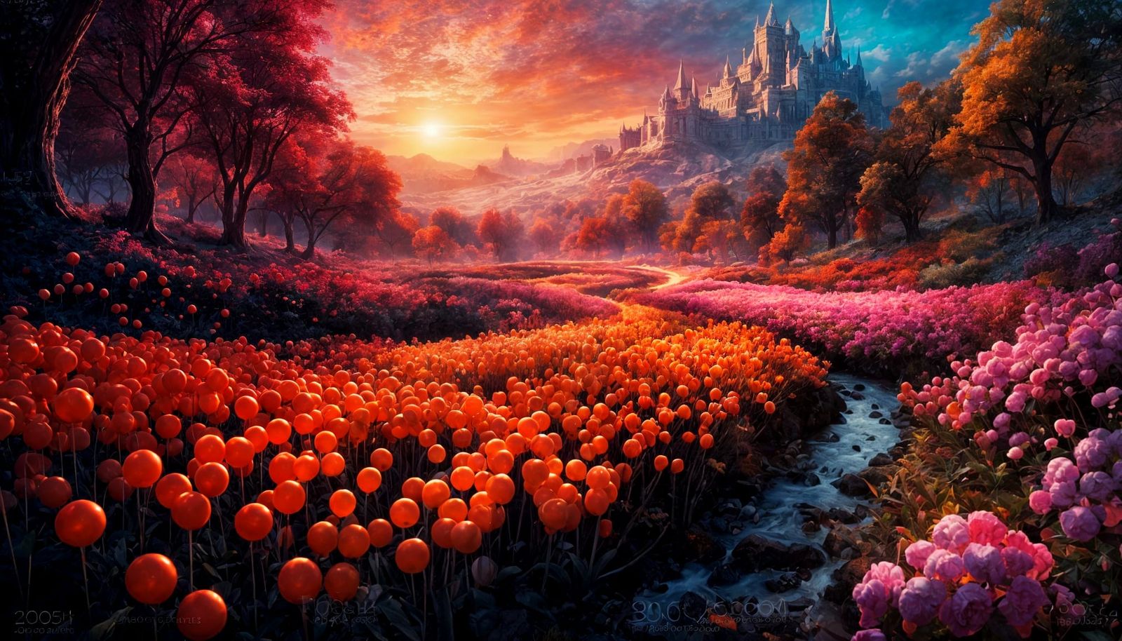Candy Fields and Chocolate River: Surreal Dreamscape