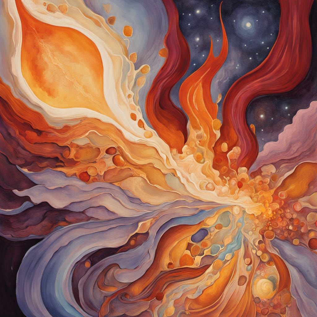 Surreal Face in Abstract Geometric Stained Glass