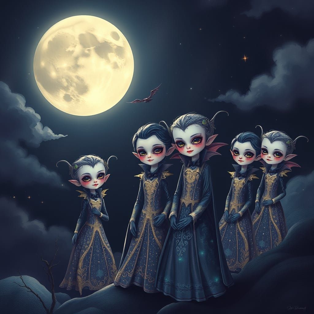 Whimsical Pastel-Colored Vampires in Victorian Attire