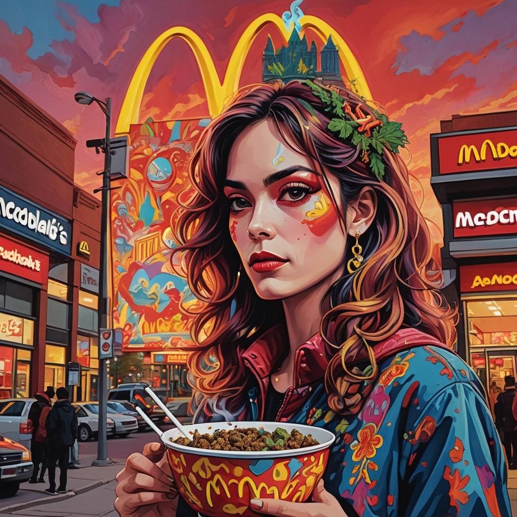 Psychedelic Cityscape: Toronto Bloor Street in 60's Style