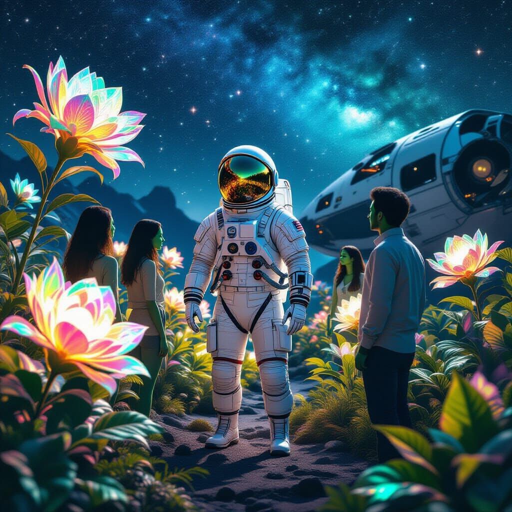 Astronaut's First Contact on Alien Planet