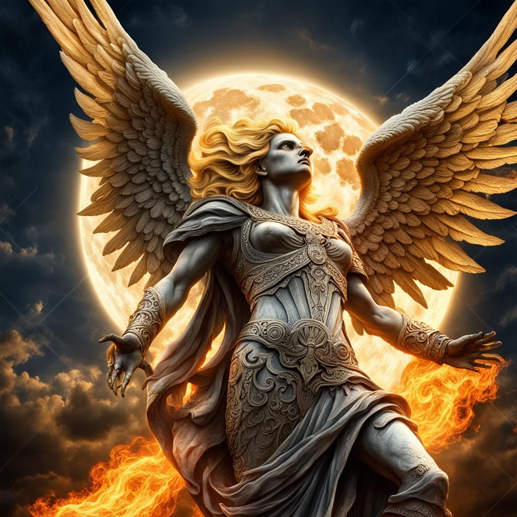 Flaming Angel of Death During Solar Eclipse