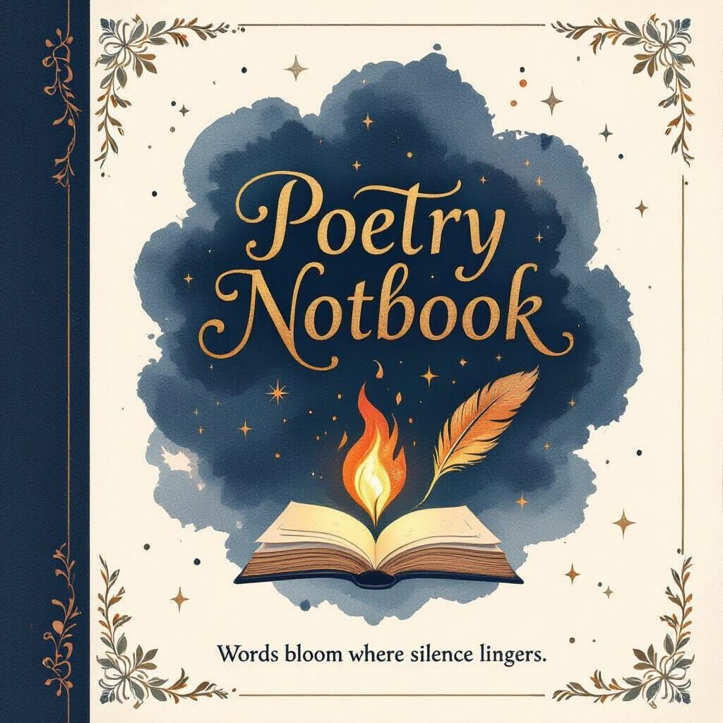 Ethereal Elegance Poetry Notebook Cover Design