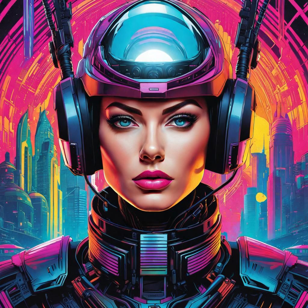 Sci-Fi Portrait in Post-Punk Style