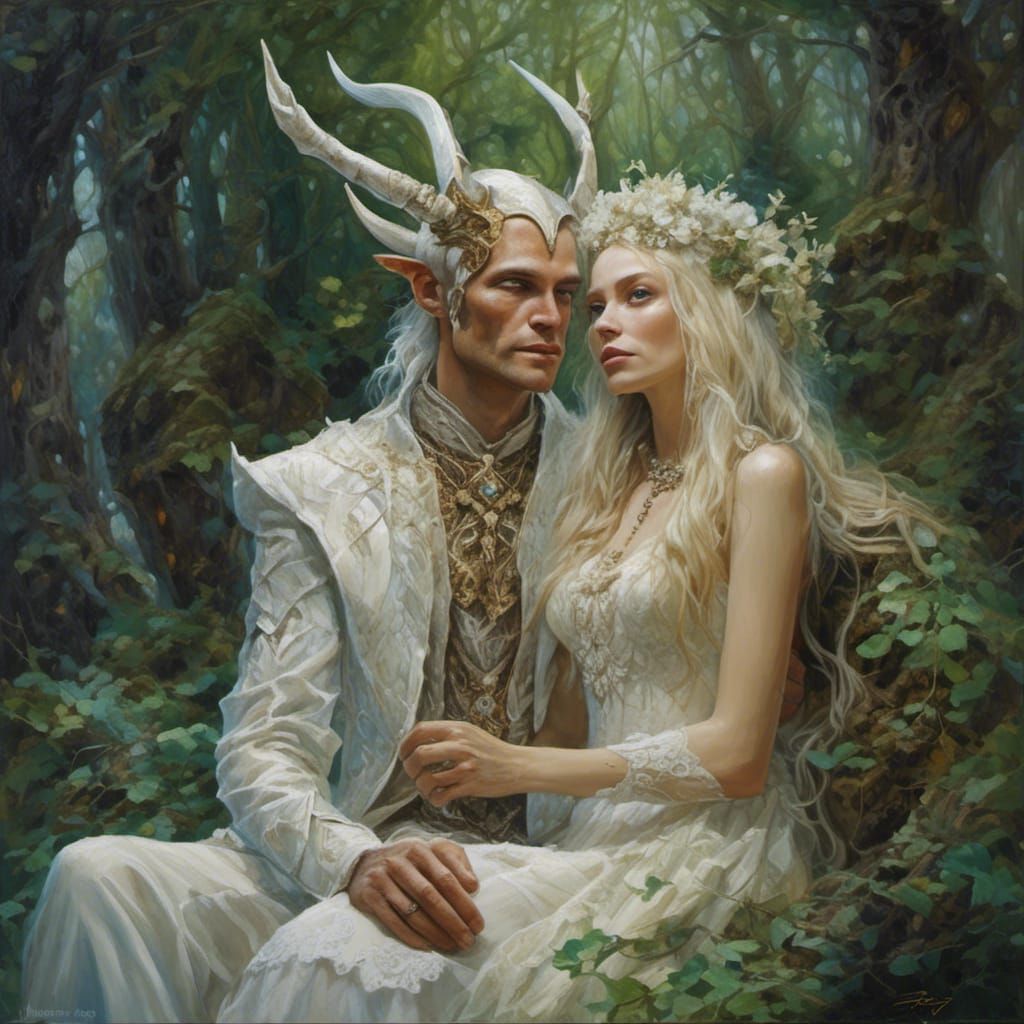 Elven Wedding: An Oil Painting Fantasy Scene