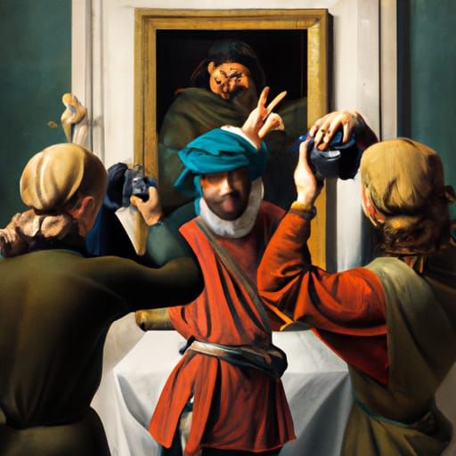 Michelangelo as Paparazzi in Renaissance Style