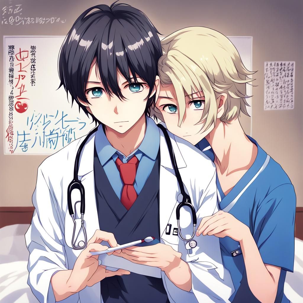 Anime-Style Medical Portrait in Japanese Manga Style
