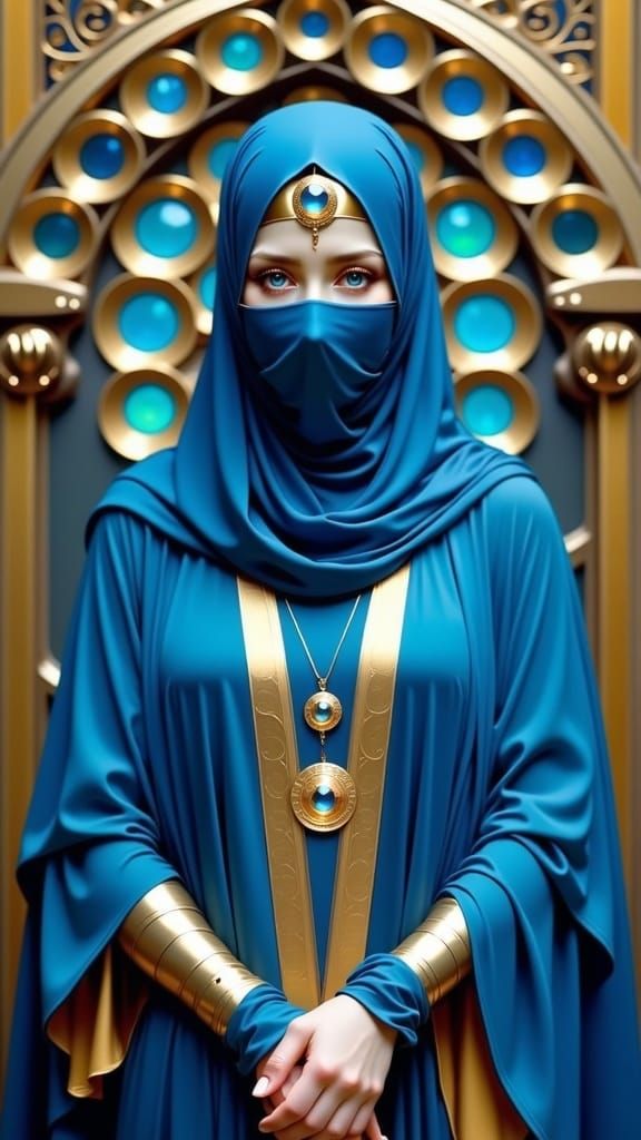 Veiled Elf Warrior in Hyperrealistic Anime Style