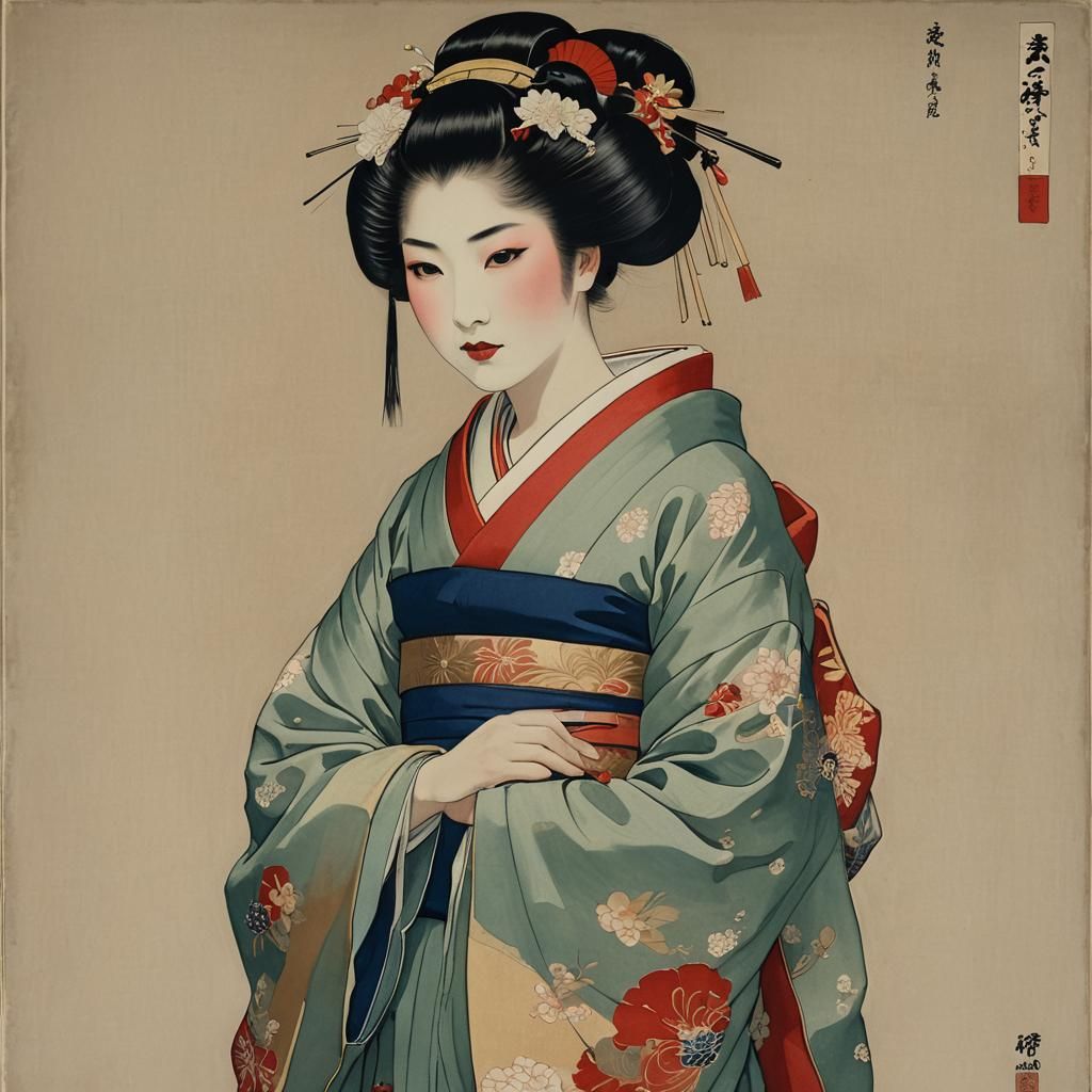 Traditional Japanese Geisha in Elegant Attire