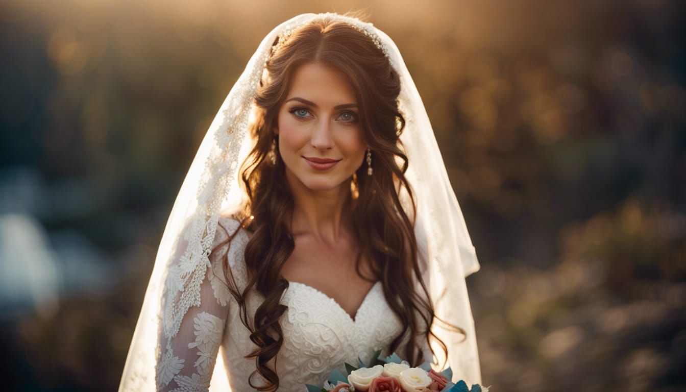 Beautiful Bride in Traditional Circassian Dress